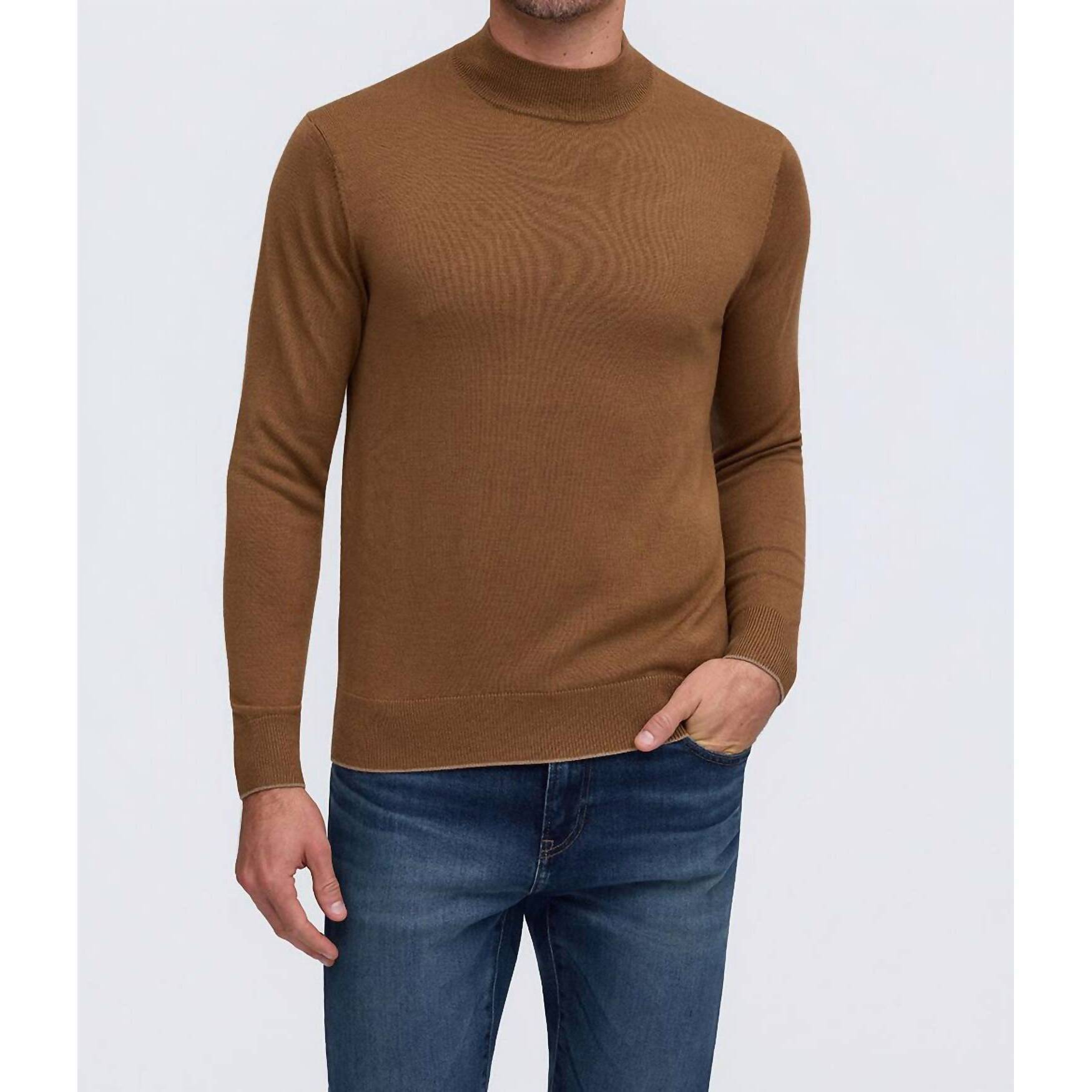 New Raffi Bode Mock Neck Sweater In Almond